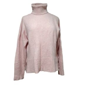 J.Crew women's Long-Sleeve Turtleneck wool Blend pink sweater size Medium